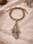 Pure Lotus Raw Crystal Yak Leather Five Elements Tibetan Bracelet