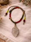 Pure Lotus Raw Crystal Yak Leather Five Elements Tibetan Bracelet