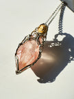 Compassion Rose Quartz Green Tara Totem Silver Necklace