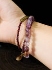 Spiritual Harmony Amethyst Ghost and Garnet Bracelet with Copper