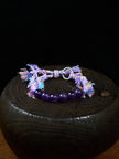 Violet Serenity Amethyst Antique Silver Tibetan Five-Color Cord Bracelet