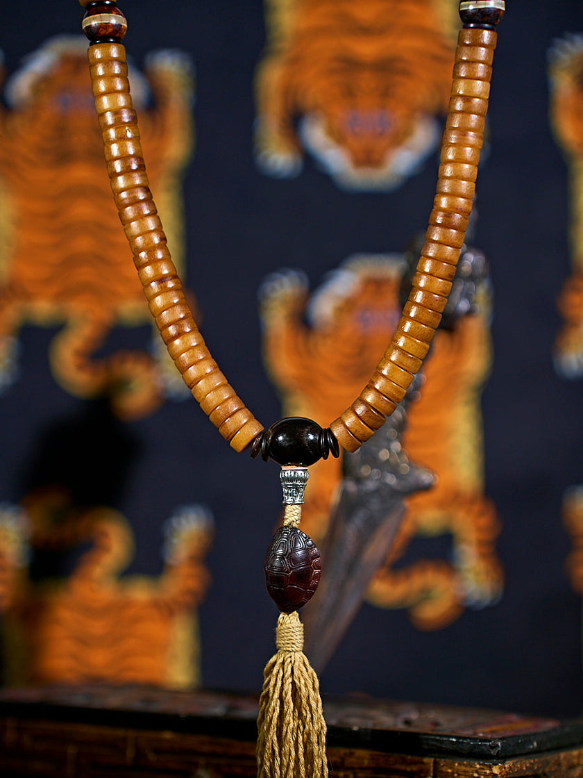 Vitality Yak Bone 108 Mala Beads Necklace