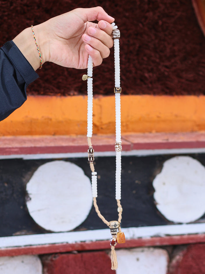 108 Bodhi Seed Yak Bone Agate Mala Bracelet