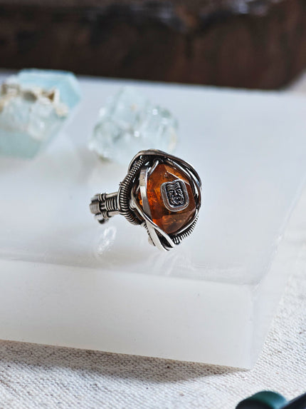 Zashi Lhamo Citrine Wire Wrap Ring