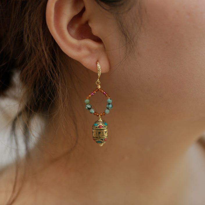 lucky Energy Tibetan Turquoise Earrings