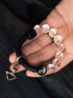 Crystal & Obsidian Harmony Bracelet with Ebony and Brass