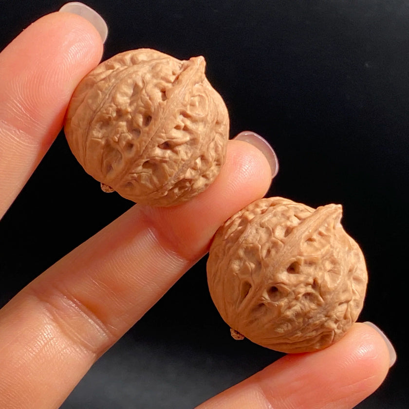 Mini Hand-Rolled Qiu Zi Walnuts — Compact Wild Mountain Walnuts. Raw Texture. Daily Carry. Natural Patina.