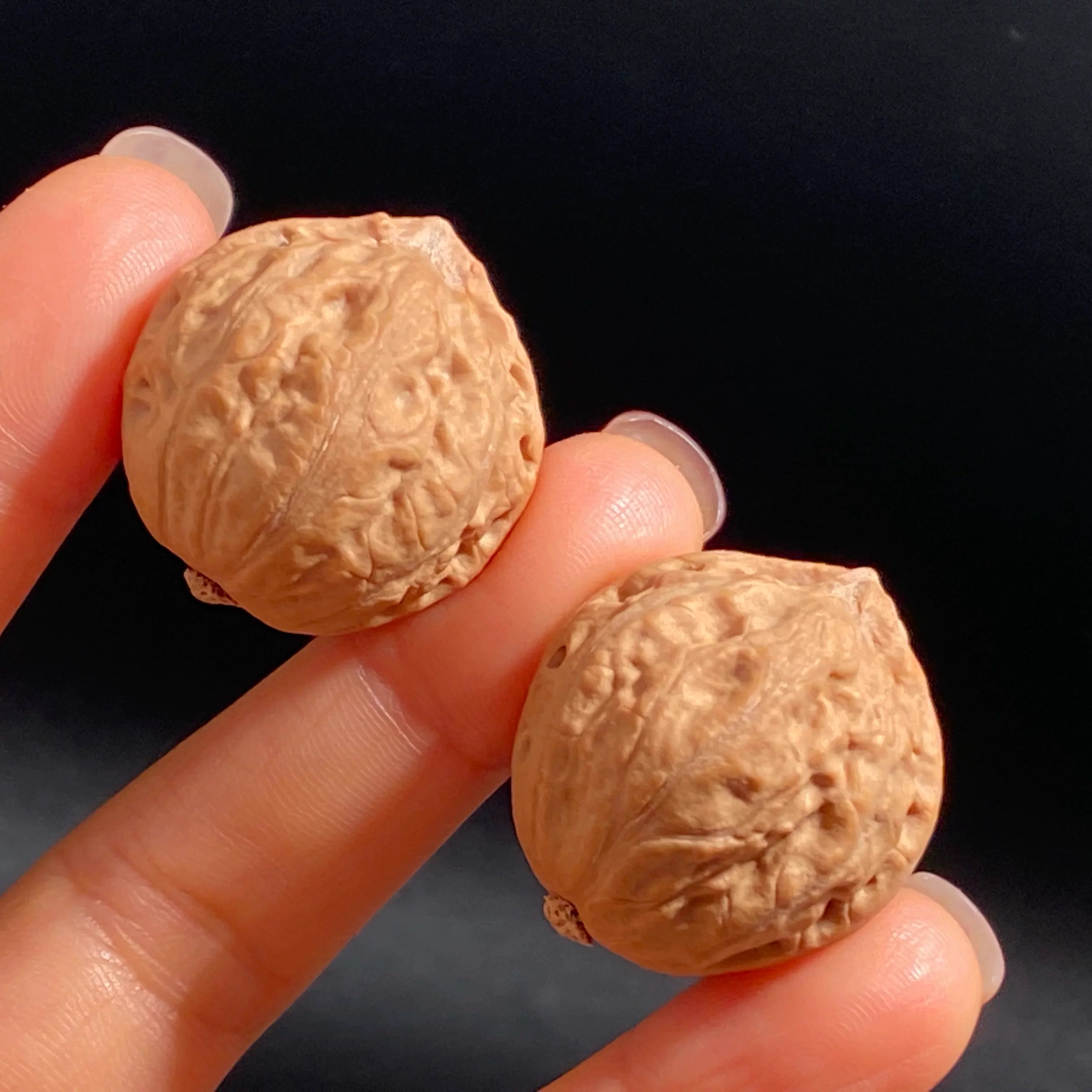 Mini Hand-Rolled Qiu Zi Walnuts — Compact Wild Mountain Walnuts. Raw Texture. Daily Carry. Natural Patina.