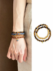 Citrine & Tiger Eye Double-Row Bracelet for Wealth & Fortune