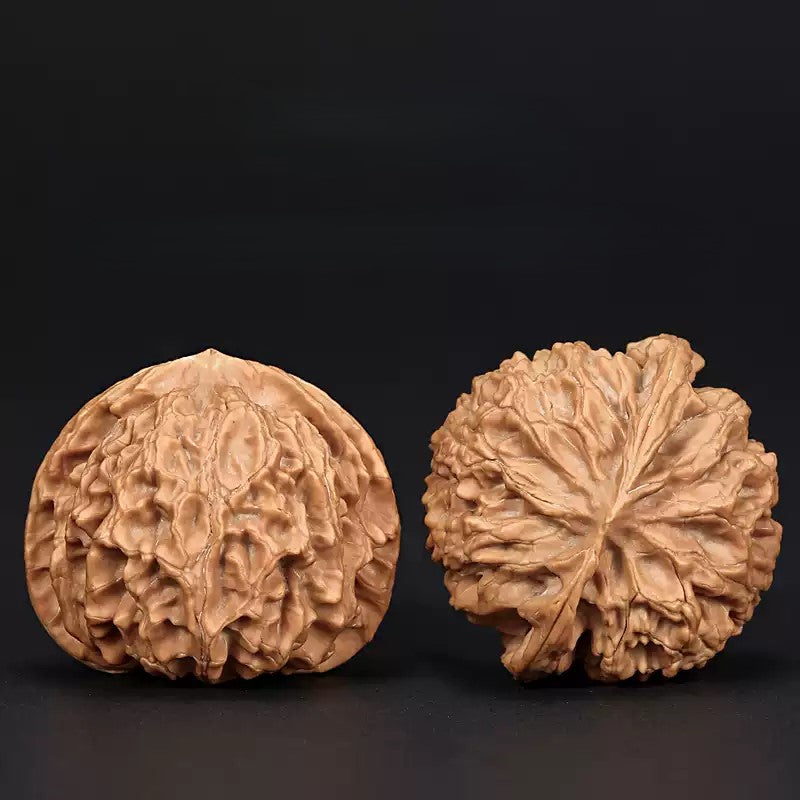 Premium Natural Color Chinese Wenwan Walnut Pair — Stress Relief. Meditation. Natural Patina.