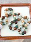 New Colorful Garlic Beads Bodhi Bracelet — Unique Marble Pattern. 14mm. One of a Kind.