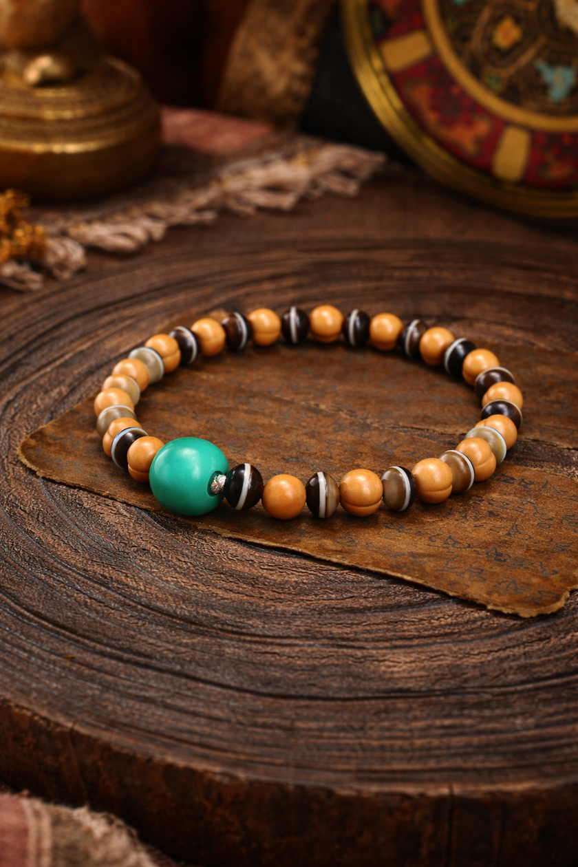 Serene Turquoise Mini Jingba Walnut Bracelet