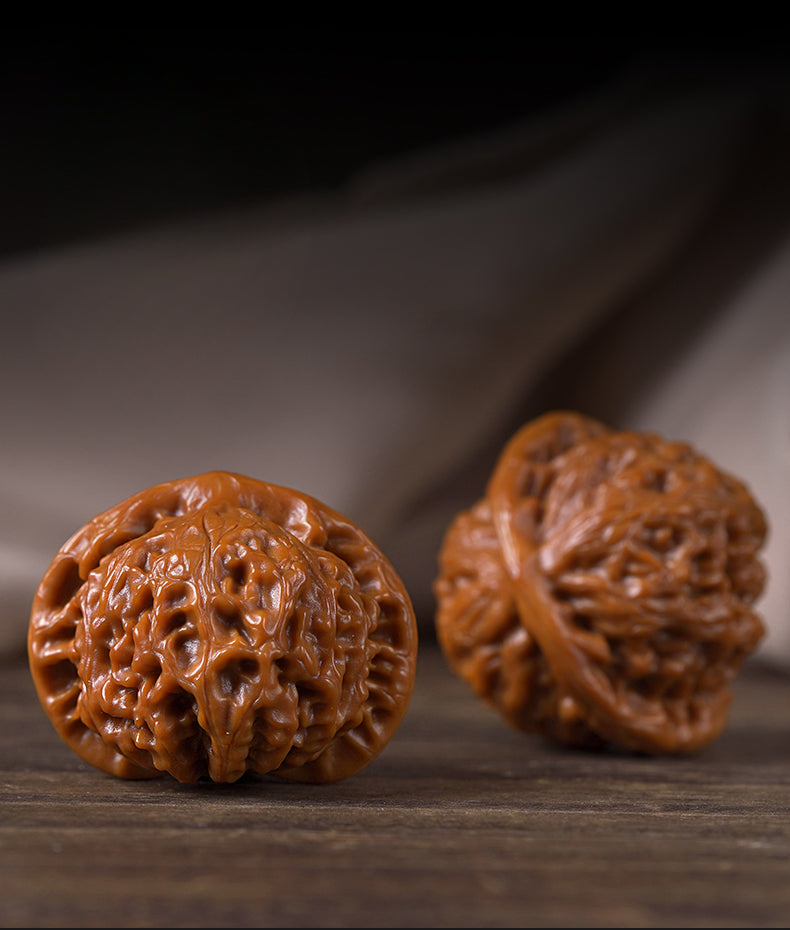 Premium “Lion Head” Chinese Wenwan Walnut Pair — Stress Relief. Hand Therapy. Meditation. Natural Patina