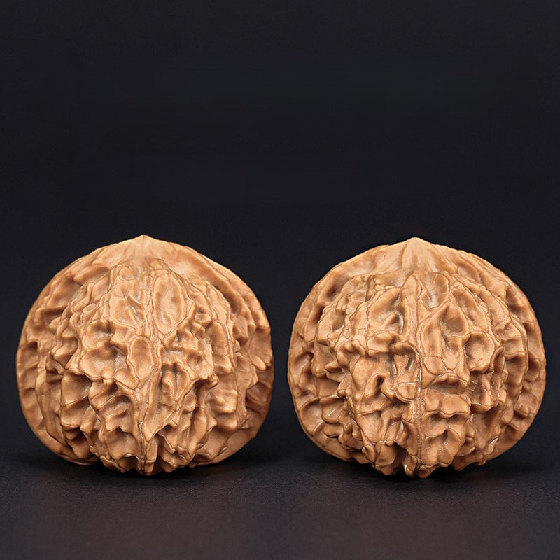 Premium Natural Color Chinese Wenwan Walnut Pair — Stress Relief. Meditation. Natural Patina.
