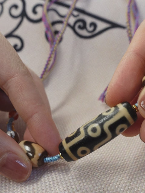 Fortune Nine-Eyed Dzi Necklace