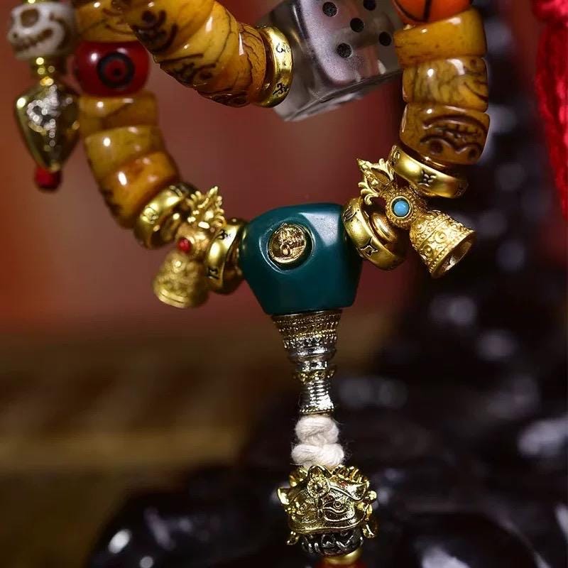Yak Bone Mala Bracelet: 108 Tibetan Buddhist Prayer Beads