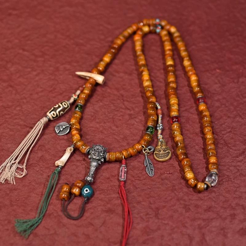 Yak Bone Mala Bracelet: Handcrafted Tibetan Buddhist Prayer Beads