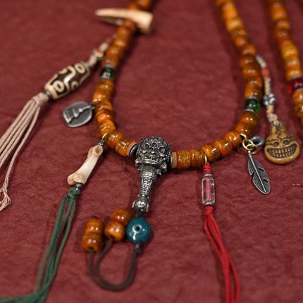 Yak Bone Mala Bracelet: Handcrafted Tibetan Buddhist Prayer Beads