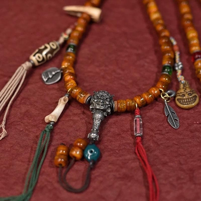 Yak Bone Mala Bracelet: Handcrafted Tibetan Buddhist Prayer Beads