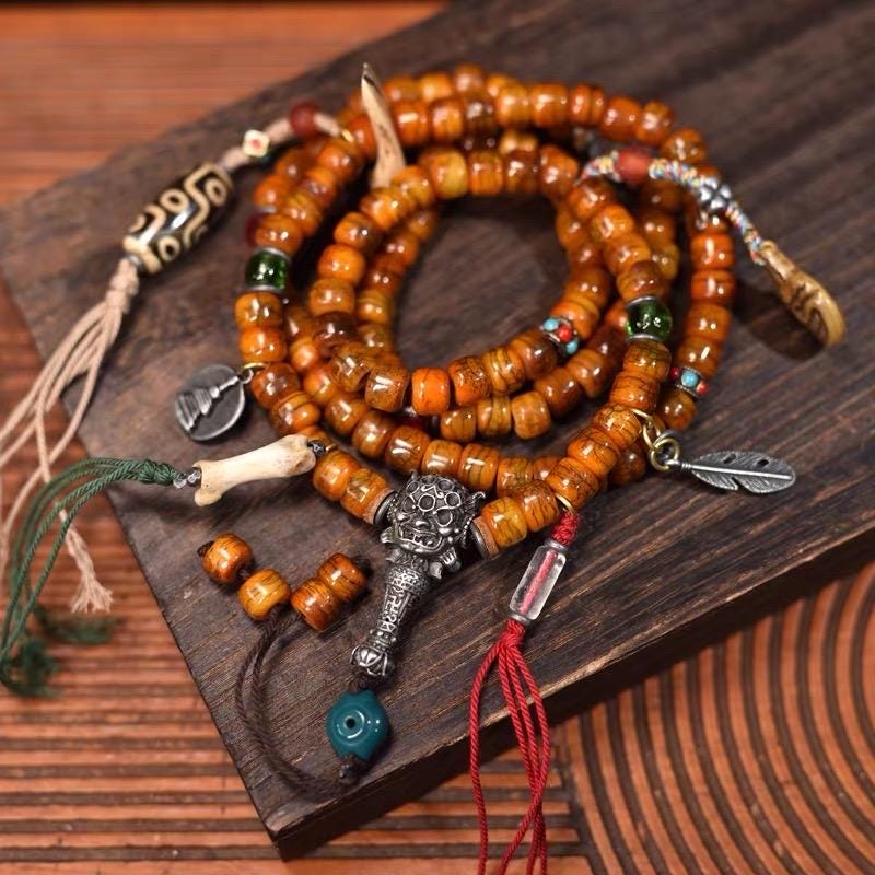 Yak Bone Mala Bracelet: Handcrafted Tibetan Buddhist Prayer Beads