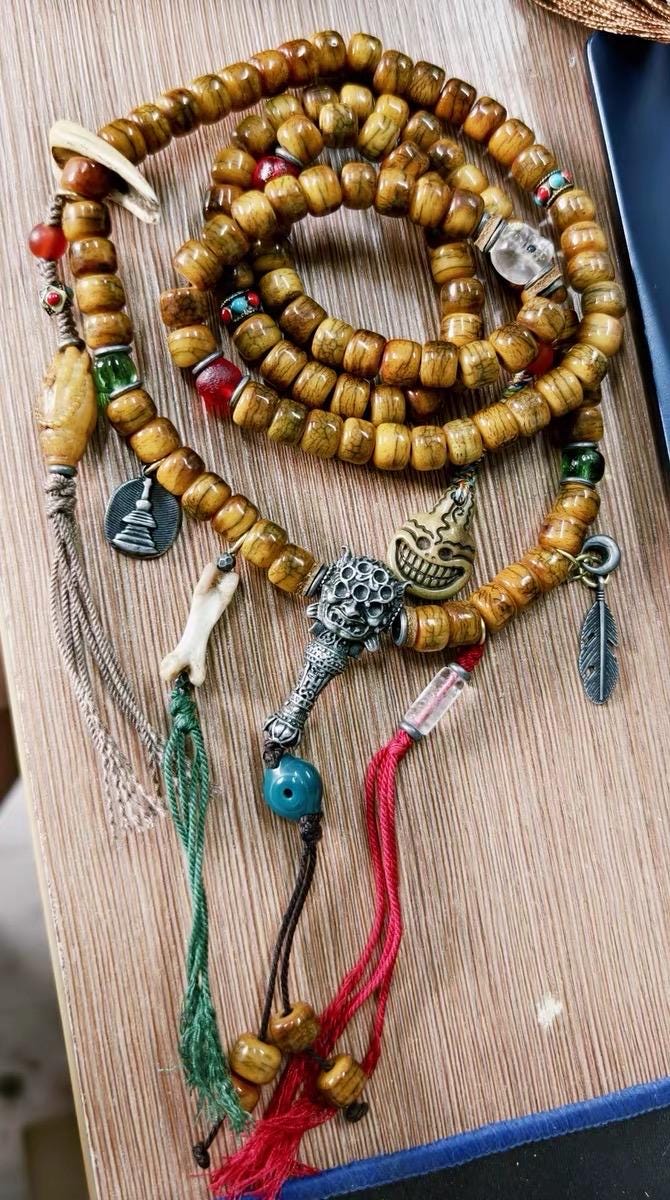 Yak Bone Mala Bracelet: Handcrafted Tibetan Buddhist Prayer Beads