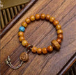 Handmade Tibetan Yak Bone Beads Bracelet, Vintage Mala Barrel Beads Wristband, Retro Tibetan Style Jewelry, Unisex Ethnic Boho Amulet Gift