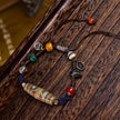 Tibetan Multi-Treasure Bracelet: Yak Bone Adai, Camel Bone Skull, Star Moon Bodhi, Agate, Dzibead Mala, Himalayan Buddhist Prayer Beads