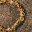 Citrine · Brass Beads Bracelet — 15–18cm. Golden Shield. Warmth + Wealth