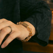 Citrine · Brass Beads Bracelet — 15–18cm. Golden Shield. Warmth + Wealth