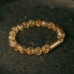 Citrine · Brass Beads Bracelet — 15–18cm. Golden Shield. Warmth + Wealth