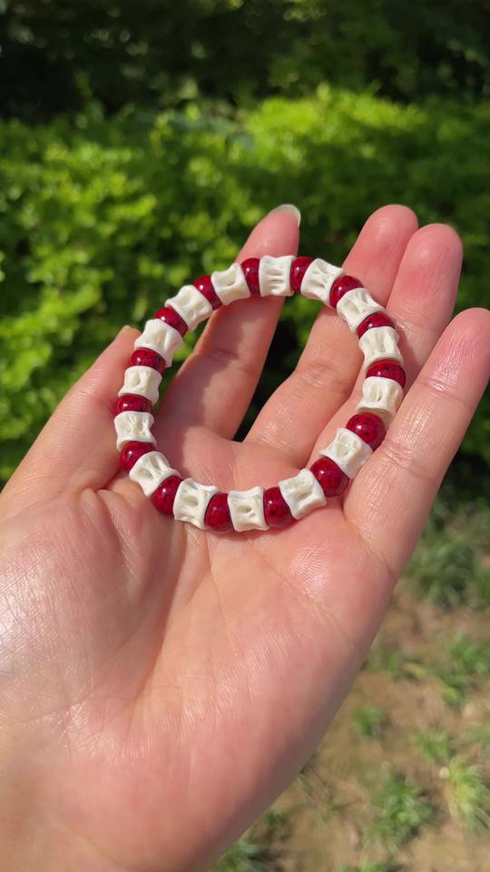 Handcrafted Fish Bone Bracelet 8mm