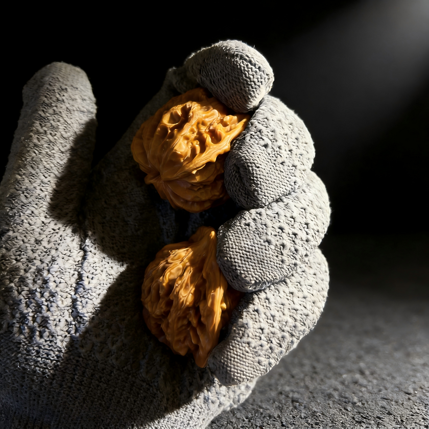 The Patina Care Duo — 2‑Stage Walnut Polishing Glove Set (Clean & Shine)