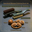 Zen Walnut Professional Patina Brush Set — Dual‑Action Cleaning & Polishing Kit for Wenwan Collector (Set of 2)